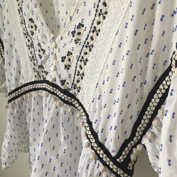 Zara | Boho Crop Top Cotton Embroidered - Picture 5 of 6